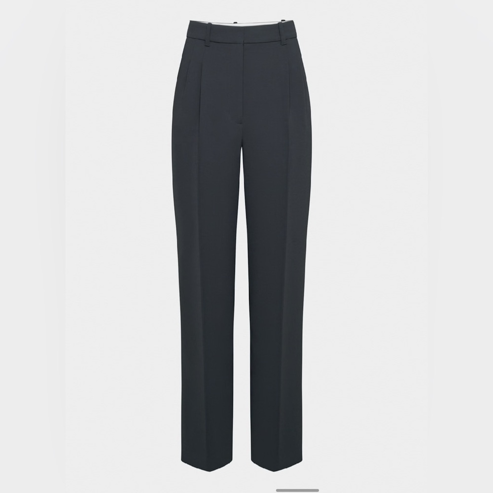 NWT Aritzia The Effortless Pant™ Super Hi-rise Dark Night Navy Size 6 Crepette - Picture 7 of 13